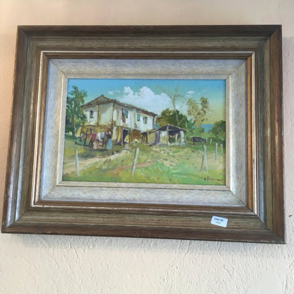 OST paisagem rural, autor desconhecido, 28 x 24 cm