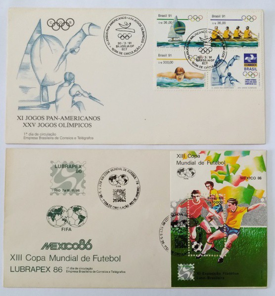 BRASIL - 2 ENVELOPES DE 1º DIA DE CIRCULAÇÃO.