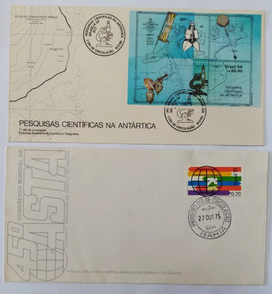 BRASIL - 2 ENVELOPES DE 1º DIA DE CIRCULAÇÃO.