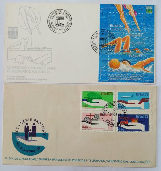 BRASIL - 2 ENVELOPES DE 1º DIA DE CIRCULAÇÃO.