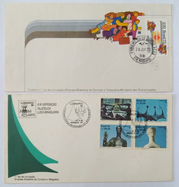 BRASIL - 2 ENVELOPES DE 1º DIA DE CIRCULAÇÃO.