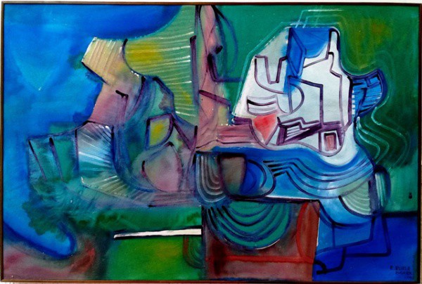 Roberto Burle Marx, Geometrico  -  Acrilico sobre Tecido - dat. 1990 - Med. 100 x 150 cm