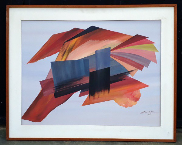 ESDRAS - "Abstrato" - O.S.T - ASSINADO E DATADO NO C.I.D Med.: 84 X 63 cm e Med total.: 102
