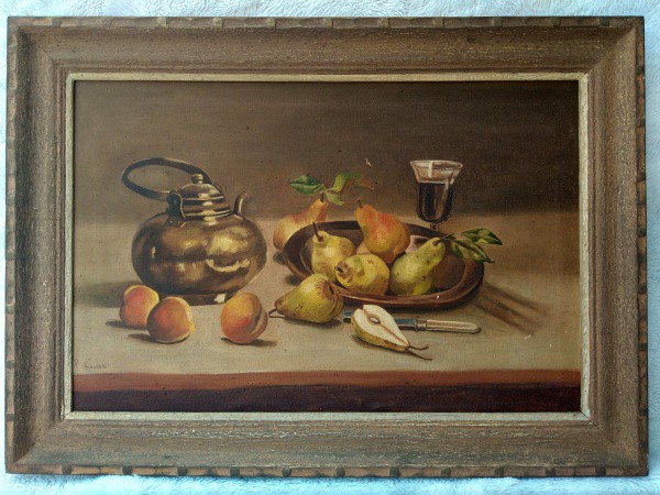 R. NAPARANA. Artista raríssimo. O.S.T. Natureza morta. 44 X 65. C.M. 74 X 54. Perfeito estado de con