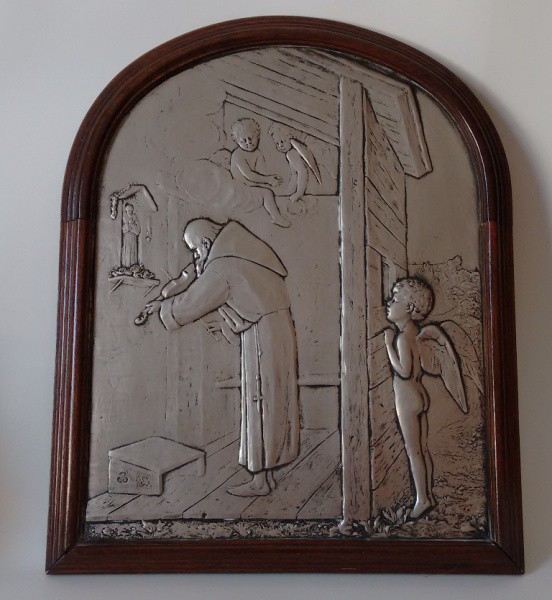 RARÍSSIMA GRANDE PLACA EM PRATA, DO FAMOSO PINTOR ALEMÃO DO SÉCULO XIX ADOLF SCHIMDT OBRA EMOLDURADA