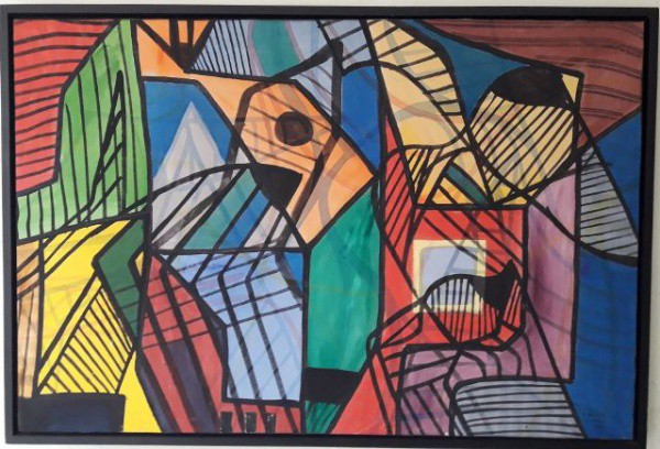 Burle Marx, abstrato, 100 X 150 cm, técnica mista sobre algodão/ tecido , assinado no canto inferior