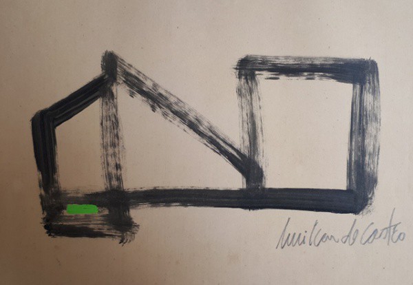 Amilcar de Castro, técnica mista sobre papel, 18 X 24 cm, assinado no canto inferior direito
