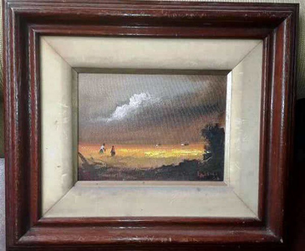LATINI -  QUADRO ÓLEO SOBRE TELA, PAISAGEM .MEDINDO 15,5 X 21