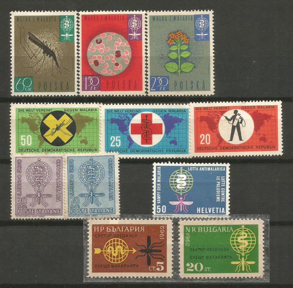 Filatelia : Selos (11) Série - Combate a Malaria 1962. NOVOS