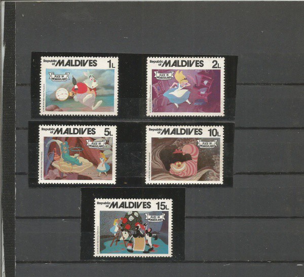 Filatelia : Serie de Selos Walt Disney - Alice no Pais das Maravilhas. Maldivas . MINTS