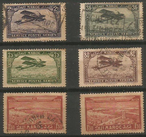Filatelia : Selos Clássicos Marrocos Frances, 1922. MBC