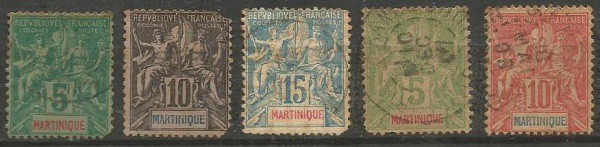 Filatelia : Selo Postal Martinica -  Colônia Francesa, 1892. MBC.