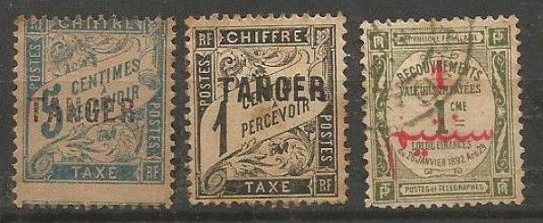 Filatelia : Selos Taxas devidas Colonias Francesas,1911. MBC