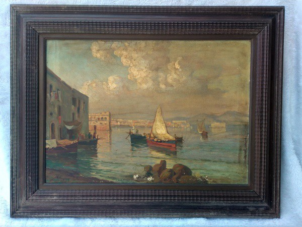 R. RUGIERO. A.C.I.E. Artista Raríssimo. O.S.T. 50 X 70. C.M. 72 X 92. Moldura Paschoal Bianco para D