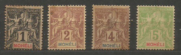 Filatelia : Selos França - Mohéli . 1906. MBC