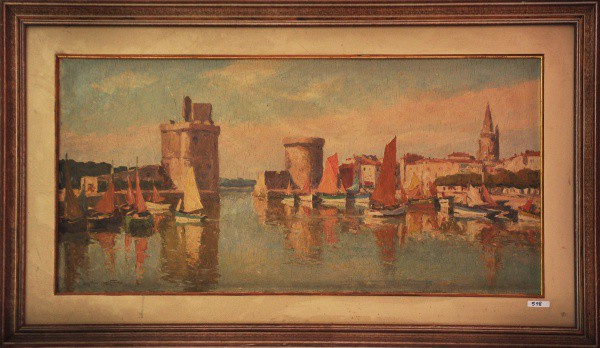 ASSINATURA ILEGÍVEL - osm ( Marinha ) med: 52 x 100 cm. C/ moldura.
