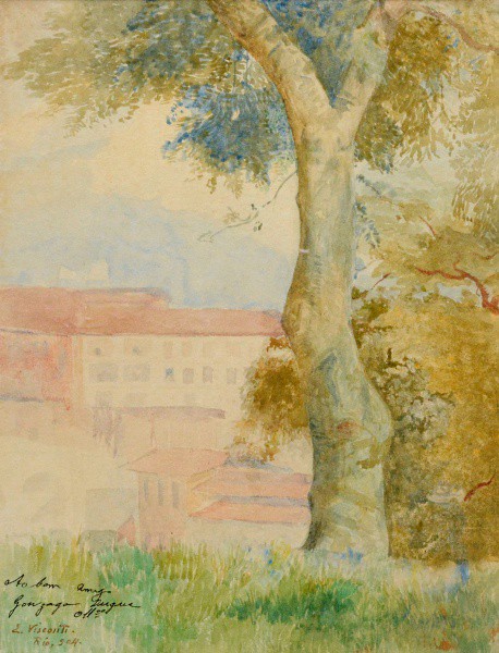 Eliseu Visconti. Itália, Salerno, 1866  Rio de Janeiro, 1944. Paisagem campestre. Aquarela. Assin
