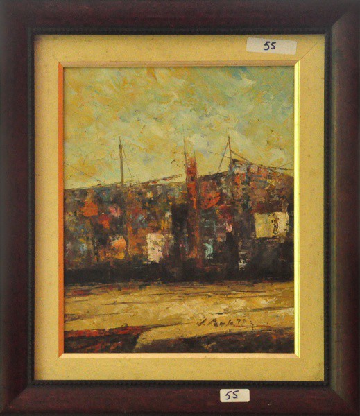 JOSÉ PAULO MOREIRA DA FONSECA - óleo sobre Eucatex ( Paisagem ) med: 27 x 22 cm.