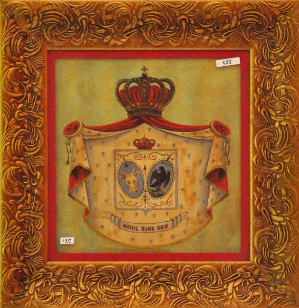 SEM ASSINATURA - osm ( Brasão Heráldico Europeu ) med: 39 x 38 cm.