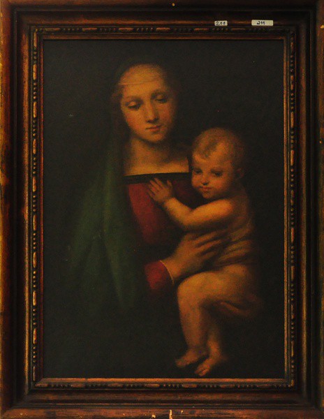 PINTURA EUROPEIA SEM ASSINATURA - ost ( Madonna ) med: 73,5 x 53,5 cm.