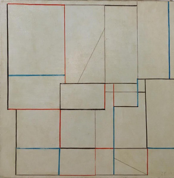 SAMSON FLEXOR - ost, datado 1954, ( Geométrico ) med: 60 x 60 cm.
