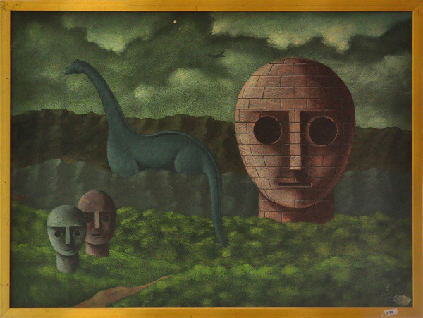 WALTER LEWY - ost, datado em 1986 ( Composição surrealista ) med: 60 x 80 cm.