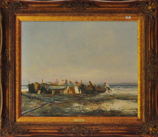 J. SANCHES - ost ( Pescadores ) med: 51 x 62 cm.