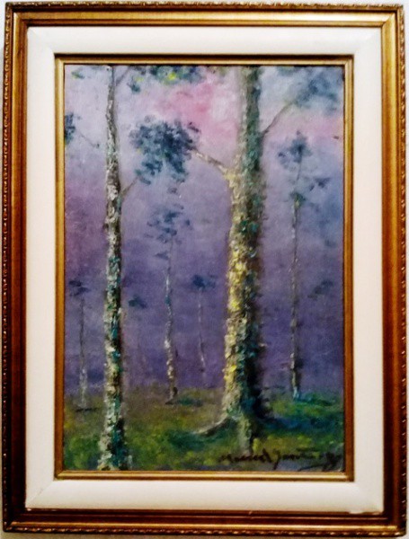 MANUEL SANTIAGO, ÓLEO SOBRE PLACA. 40 X 28 cm.