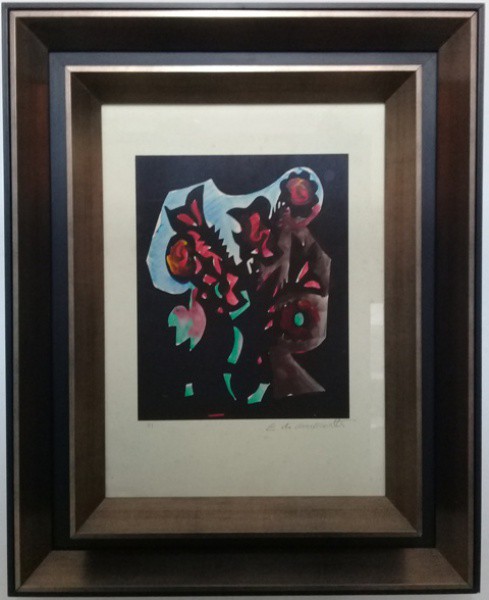 EMILIANO DI CAVALCANTI, PA.  TÉCNICA MISTA SOBRE CARTÃO,  40 X 30 cm.  COM CARIMBO DO ESPOLIO NO VER