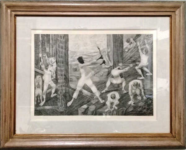 PORTINARI, GRAVURA DO ALBO,  COLHEITA.  29 X 42 cm.