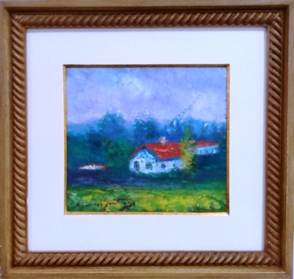 MANOEL SANTIAGO, PAISAGEM, ÓLEO SOBRE PLACA. 20 X 22 cm