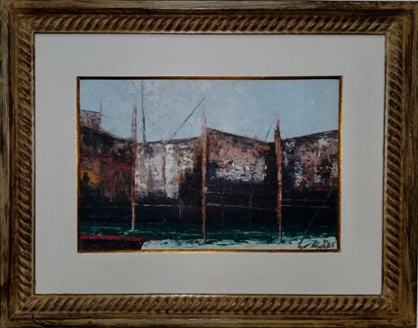 ZE PAULO MOREIRA DA FONSECA. CASARIO, ÓLEO SOBRE PLACA. 20 X 30 cm