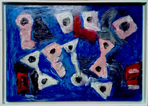 IBERÊ  CAMARGO,  ÓLEO  SOBRE  PLACA .  38 X 70 cm.