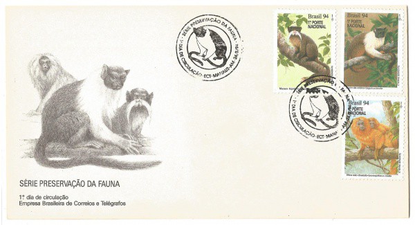 Envelope 1º Dia - Série Preservação da Fauna. Muito bem conservado.