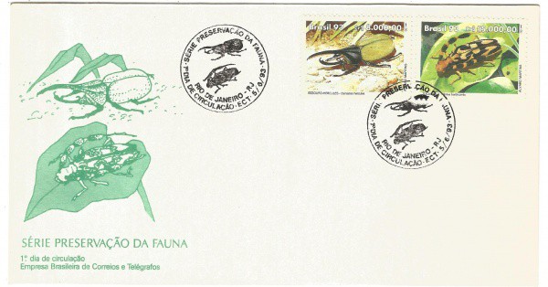 Envelope 1º Dia - Série Preservação da Fauna. Muito bem conservado.