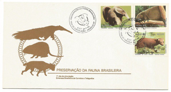 Envelope 1º Dia - Série Preservação da Fauna Brasileira. Muito bem conservado.
