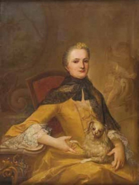 Escola européia. Dama da corte - o.s.t. - 102 x 76 cm. Séc. XIX.