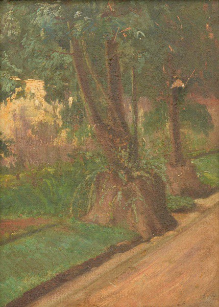 João Batista Bourdon (atribuído). (Rio de Janeiro, 1882  Madrid, 1917). Paisagem. OST. Perda pict