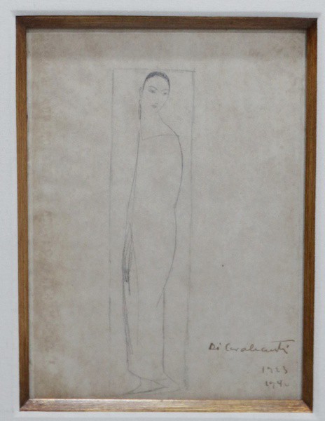 E. DI CAVALCANTI. Figura feminina - desenho a lápis - 30 x 21 cm - assinado e datado 1923 - 1940 no