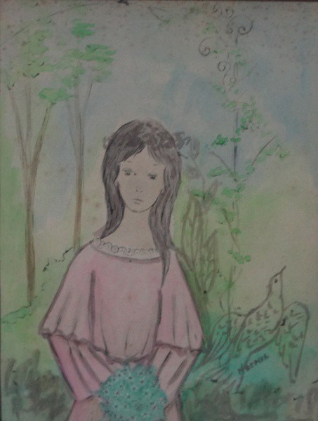 NOEMIA MOURÃO. Sem título - guache s/ papel - 32 x 42 cm - assinado no cid,