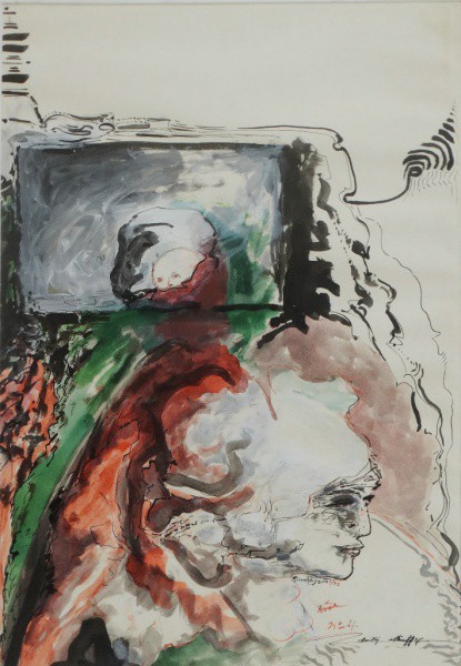 RICARDO AUGUSTO. Rose º 4 - téc. mista - 60 x 41 cm - assinado e datado 83 no cid.