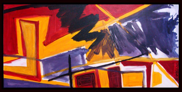 Péricles Paiva - Quadro óleo sobre ela 70x145cm com moldura - 15066