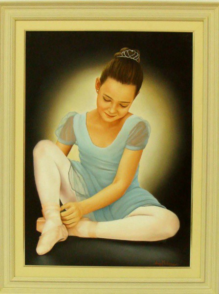 Angel Pedrosa - Quadro óleo sobre tela bailharina 50x70cm com moldura - 15367