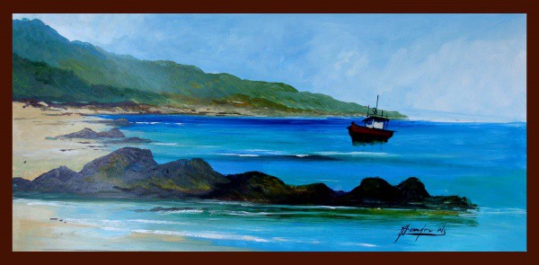 Alexandre Washington - Quadro óleo sobre eucatex  65x140cm - 16270