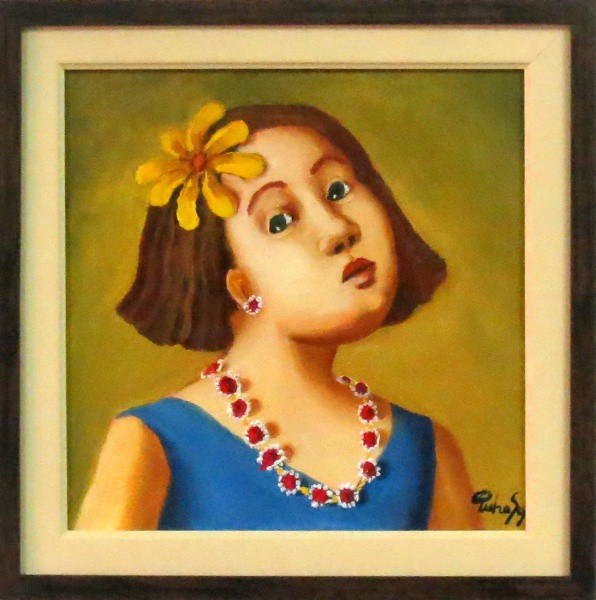 Pedro Souza - Quadro óleo sobre eucatex 28x28cm - 20231