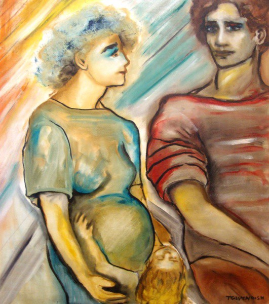 Tereza Cavendish - Quadro óleo sobre eucatex 80x90cm - 9100