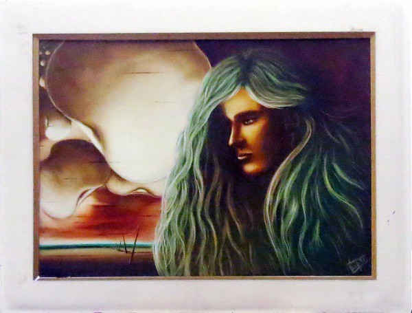 Wandecson wanderley - Quadro óleo sobre eucatex 50x70cm com moldura - 20242