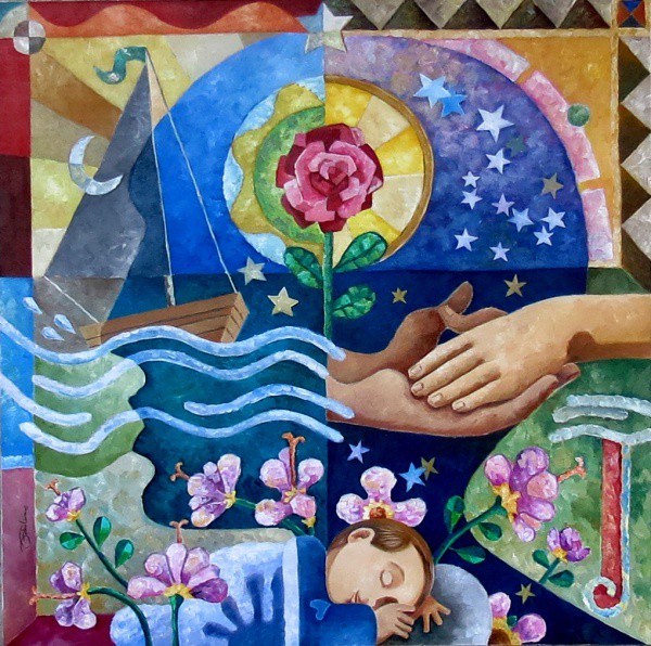 Fabio Andrade - Quadro óleo sobre tela 100x100cm - 20243