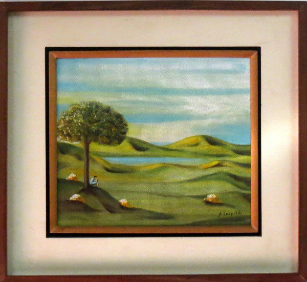 A Leopoldo - Quadro óleo sobre eucatex 25x30cm - 19049