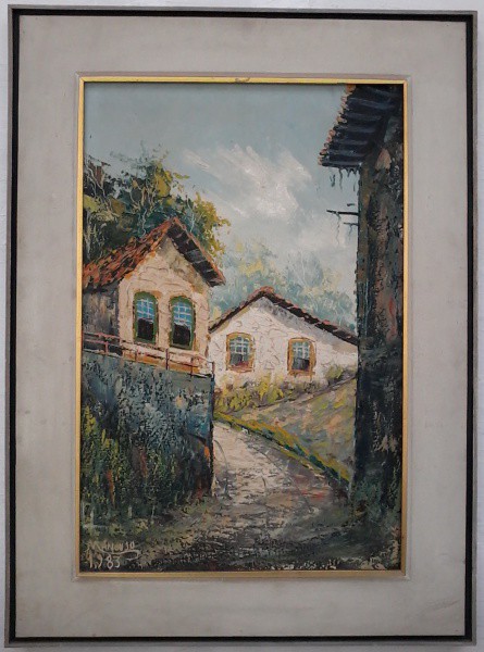 Mancuso, 1983, Oleo s/ tela, Beco Colonial de Ouro Preto MG,  medindo 76 x 56 cm